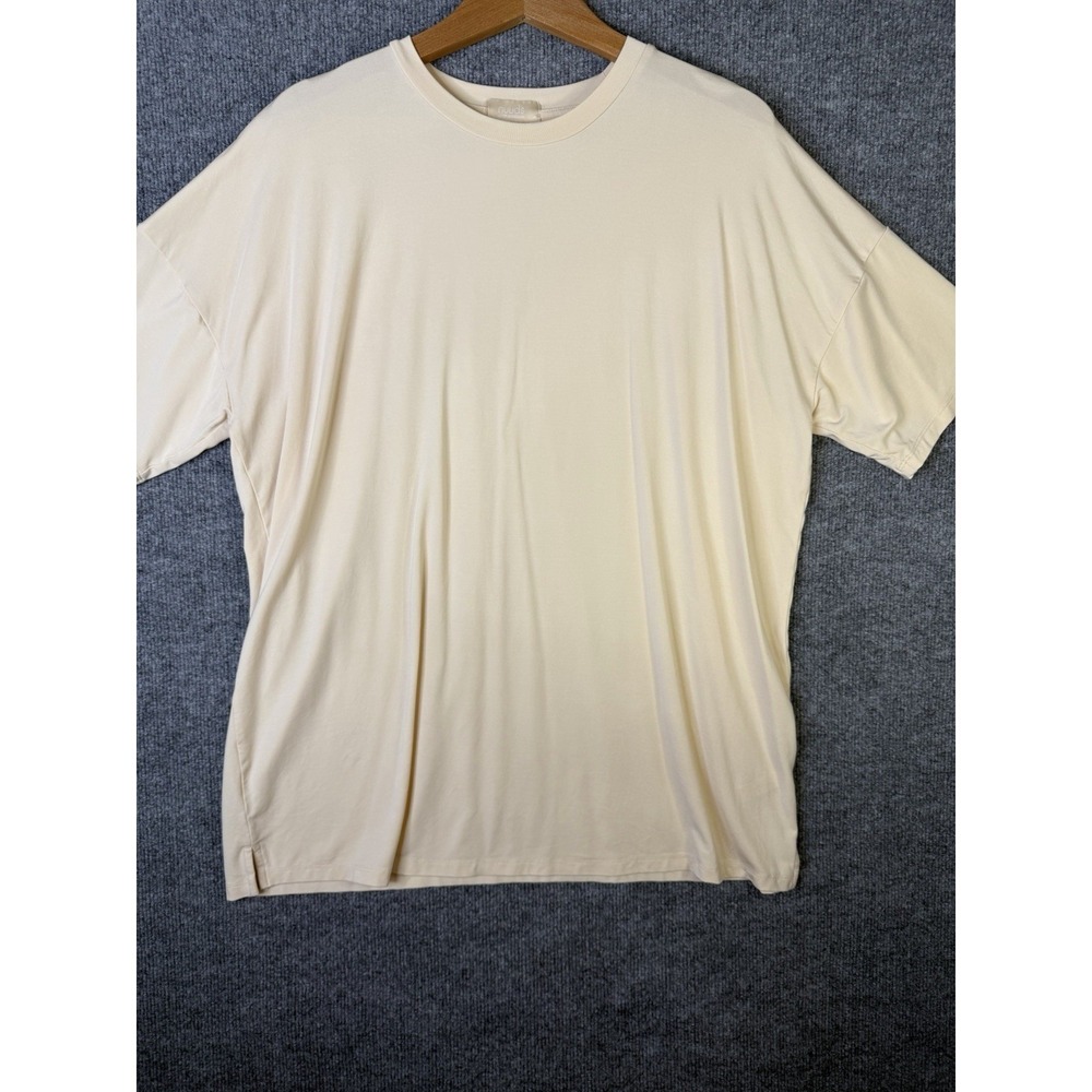 NUUDS Cream Oversized T-Shirt Men's Medium Lyocell Stretch Tee Summer 2024‎